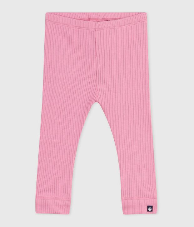 Baby-Leggings aus einfarbiger Baumwolle rosa