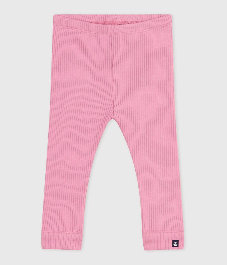 Baby-Leggings aus einfarbiger Baumwolle rosa