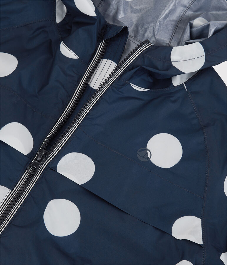 Kinder-Windjacke aus recyceltem Polyester f&uuml;r M&auml;dchen blau/weiss