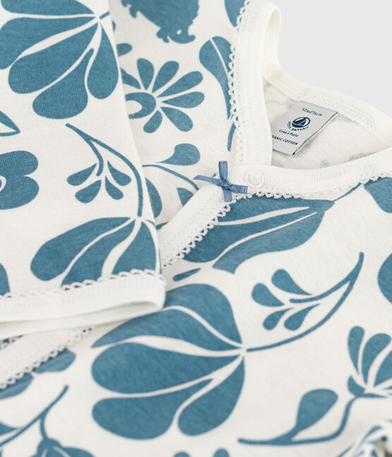 Baby-Strampler ohne Füße aus Baumwolle mit Blumenmotiv weiss MARSHMALLOW/ ROVER