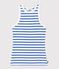 Damen-Tanktop L’Iconique aus gestreifter Baumwolle weiss MARSHMALLOW/blau PERSE