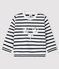 Baby-Sweatshirt aus Molton für Mädchen weiss MARSHMALLOW/blau SMOKING