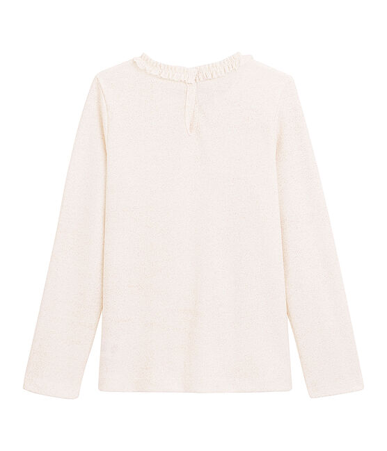 Mädchen Langarmshirt mit Milleraies Ringelstreifen weiss MARSHMALLOW/rosa COPPER