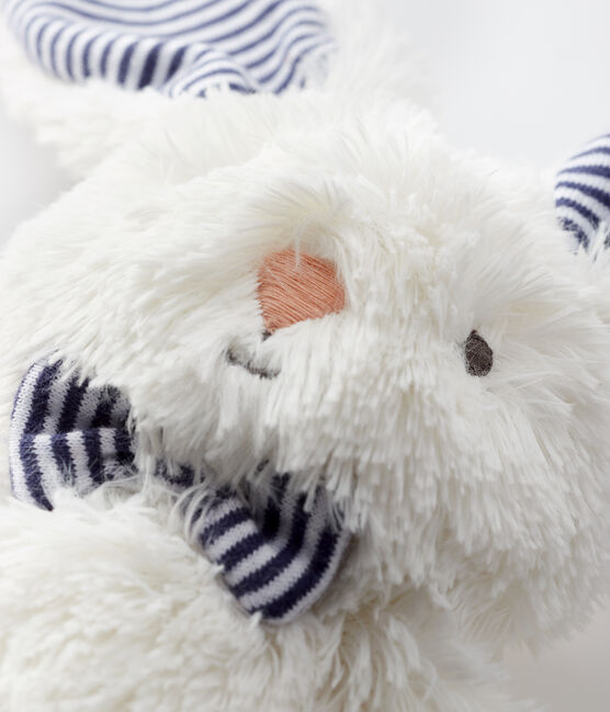 Kuschelhäschen mit Fliege aus Sherpa-Fleece weiss MARSHMALLOW