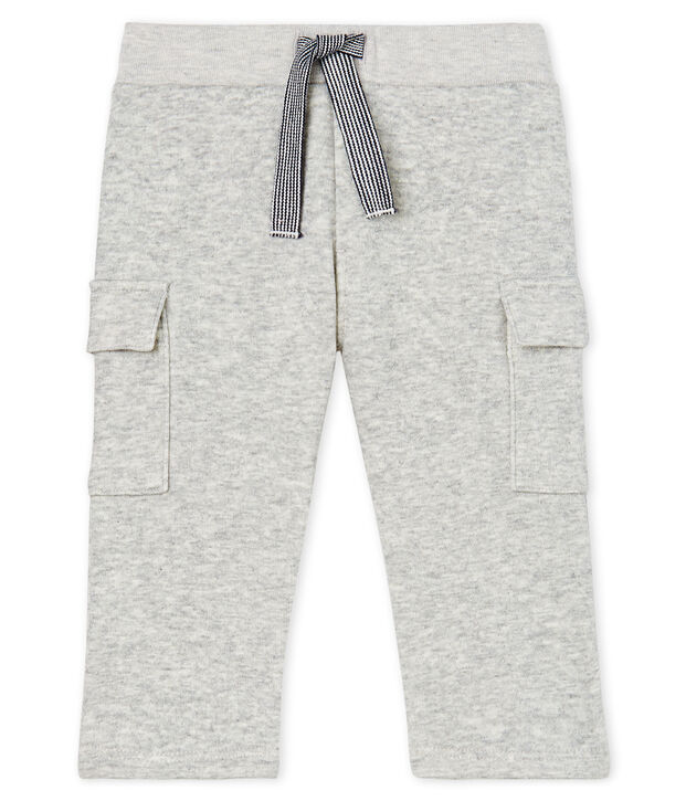 Babyhose aus Samtstrick f&uuml;r Jungen grau