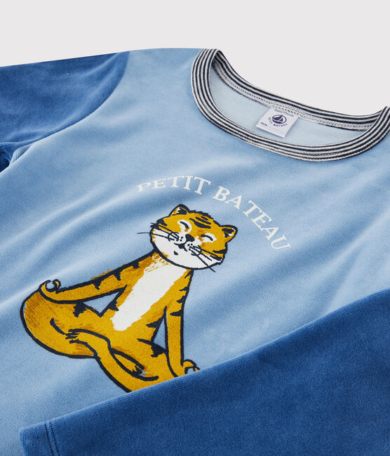 Kinderpyjama aus Nicki für Jungen blau ALASKA/blau MAJOR
