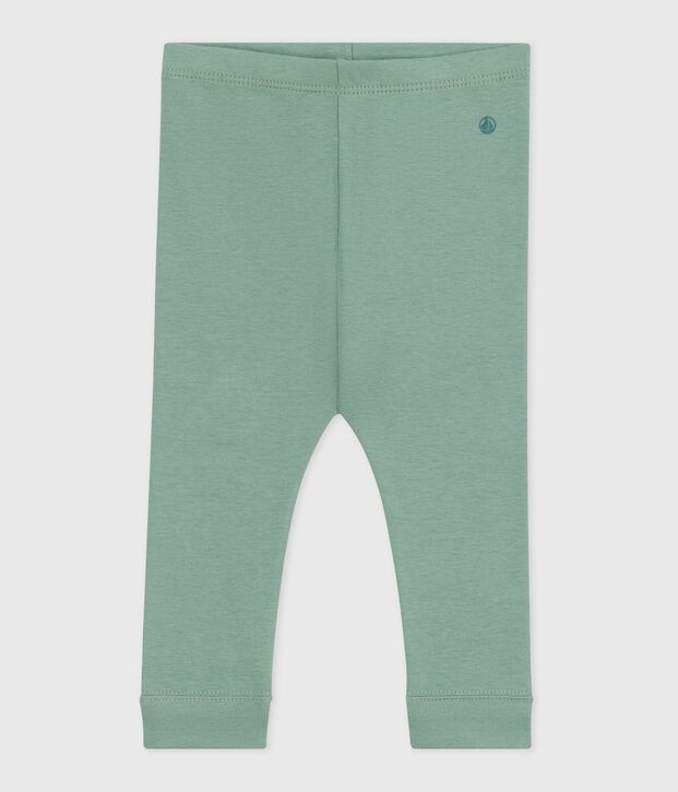 Baby-Leggings aus einfarbiger Baumwolle gr&uuml;n