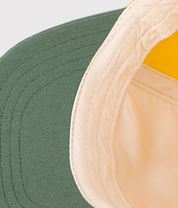 Baby-Schirmm&uuml;tze aus Baumwolle gelb/vielfarbig