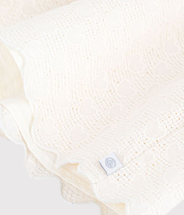 Kurz&auml;rmelige Kinder-Bluse aus Baumwolle mit Herzmotiven weiss