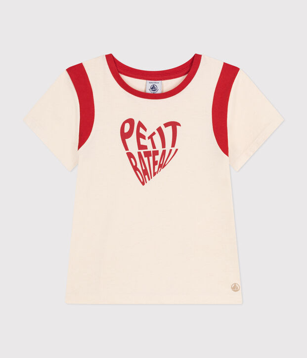 T-Shirt aus Jersey Kinder/M&auml;dchen naturfarben
