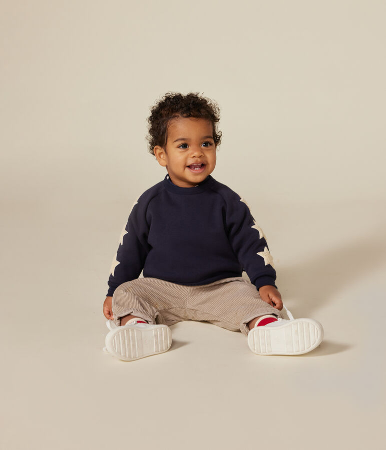 Baby-Sweatshirt aus Molton blau SMOKING