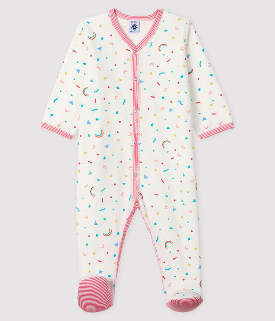 Baby-Strampler aus Nicki mit Konfetti-Druck für Mädchen weiss MARSHMALLOW/weiss MULTICO