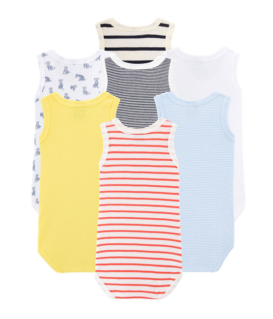 Überraschungstüte mit 7 ärmellosen Baby-Bodys für Jungen variante 1