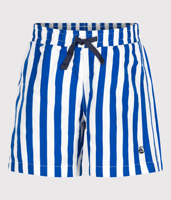 Badeshorts für Jungen. weiss MARSHMALLOW/blau SURF