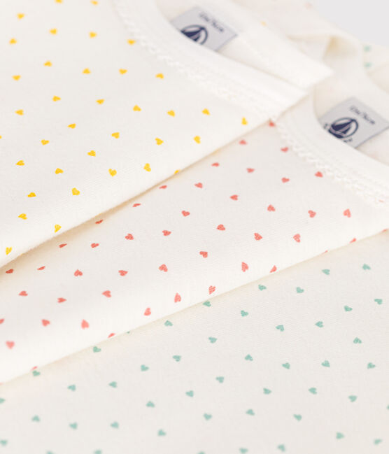 3er-Set langärmelige Baby-Bodys mit Herzmotiv aus Baumwolle variante 1