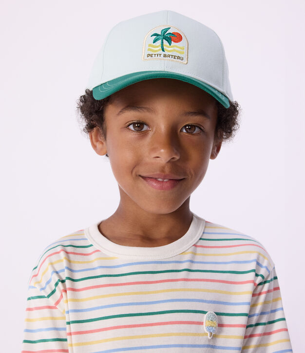 Kinder-Kappe aus Baumwolle blau/vielfarbig