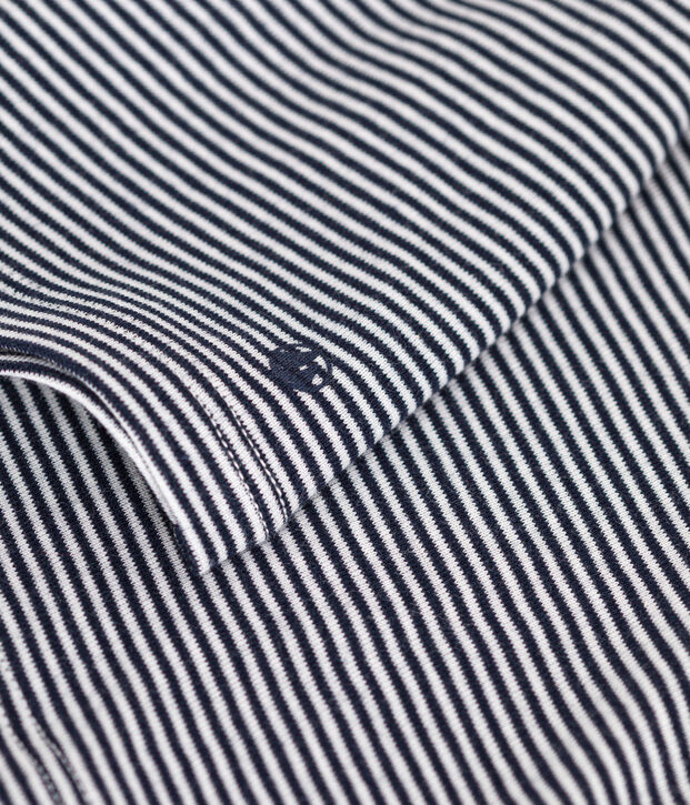 Baby-Bluse mit Kragen aus Baumwolle blau/weiss