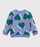 Kinder-Sweatshirt aus Baumwolle mit Herzmotiv violett/vielfarbig
