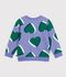 Kinder-Sweatshirt aus Baumwolle mit Herzmotiv violett/vielfarbig