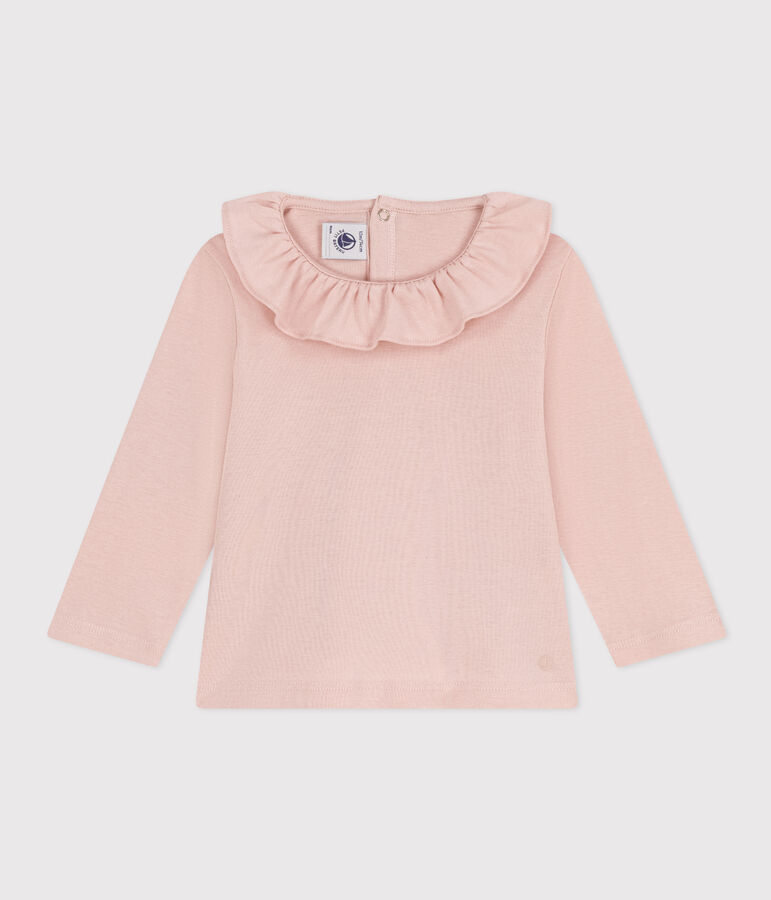 Lang&auml;rmelige Babybluse aus Baumwolle rosa
