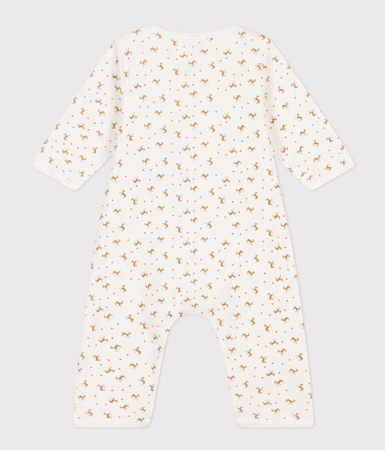Baby-Bodyjama aus Rippstrick ohne Füße rot MARSHMALLOW/weiss HARISSA