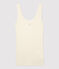 Damen-Tanktop aus Wolle und Baumwolle weiss MARSHMALLOW