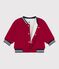 Baby College-Jacke aus einfarbiger Baumwolle und Sherpa AMARANTE