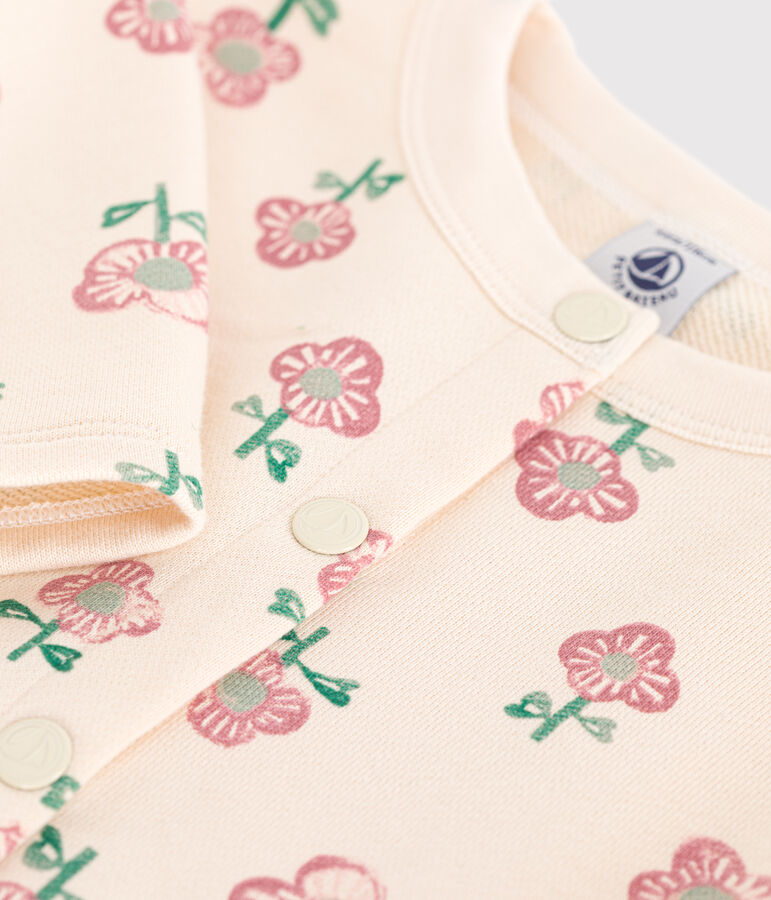 Kinder-Cardigan aus Molton f&uuml;r M&auml;dchen naturfarben/vielfarbig