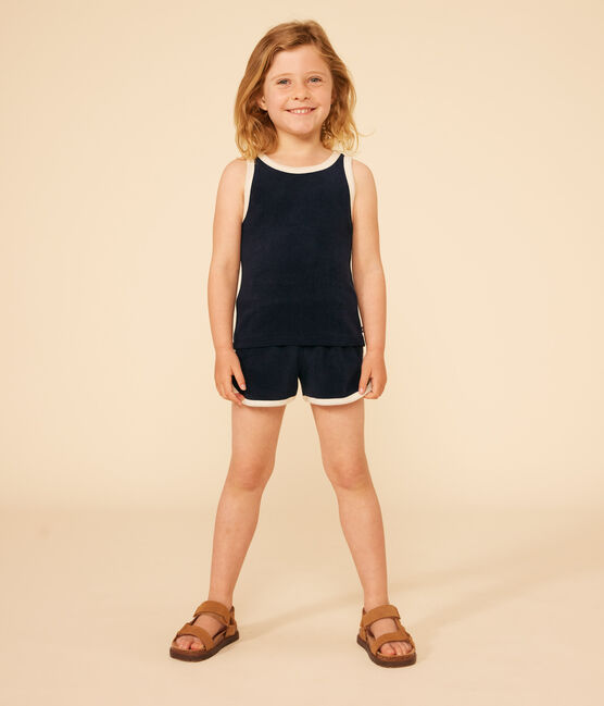 Kinder-Tanktop aus Frottee für Mädchen blau SMOKING
