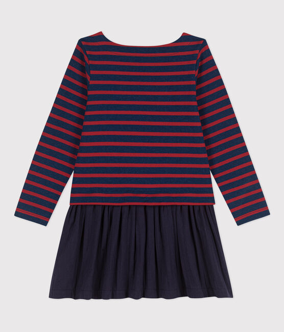 Gestreiftes Kinderkleid aus dichter Baumwolle und Baumwollgaze für Mädchen LITTORAL CHINE/ STOP