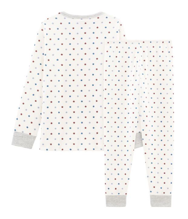 Kinderpyjama aus Doppeljersey f&uuml;r Jungen weiss/vielfarbig