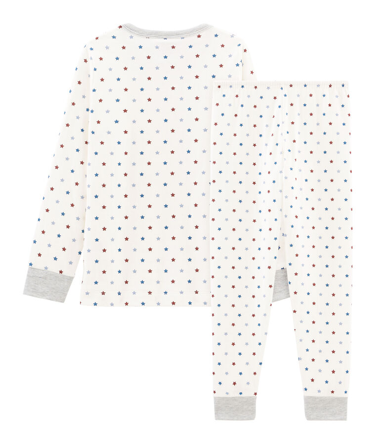 Kinderpyjama aus Doppeljersey f&uuml;r Jungen weiss MARSHMALLOW/weiss MULTICO