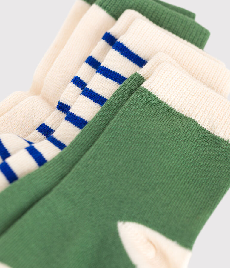 3er-Set Baby-Socken aus Baumwolle mit Streifen vielfarbig