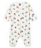 Baby Mädchen Strampler ohne Fuß in Rippstrick weiss MARSHMALLOW/weiss MULTICO