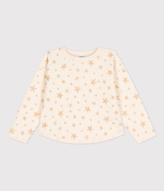 Kinder-Sweatshirt mit Printmotiv aus Doppeljersey für Mädchen naturfarben AVALANCHE