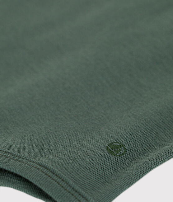 Kurzärmeliger Baby-Body mit Bubikragen aus Baumwolle grün CROCO