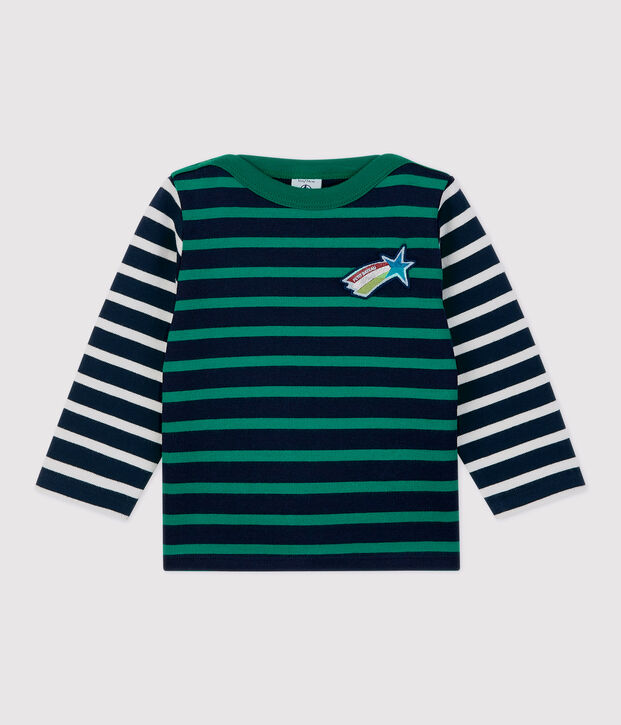 Baby-Matrosenshirt aus Baumwolle. weiss/vielfarbig