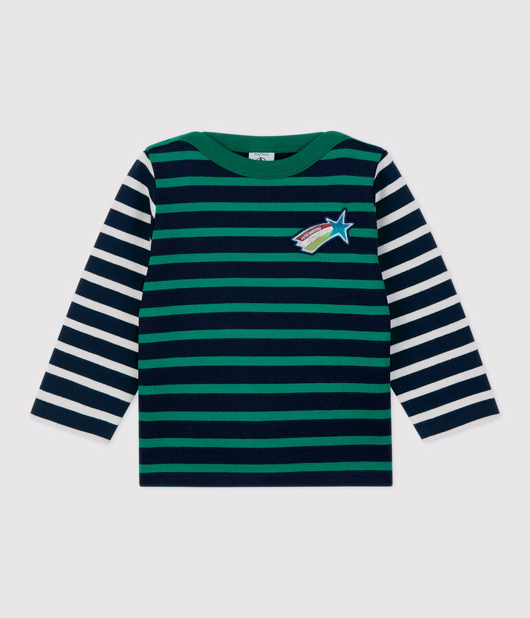 Baby-Matrosenshirt aus Baumwolle. weiss/vielfarbig