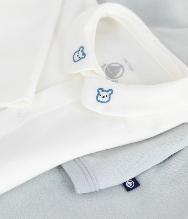 2-teiliges Baby-Geschenkset aus Nicki und bestickter Body mit B&auml;rmotiv blau