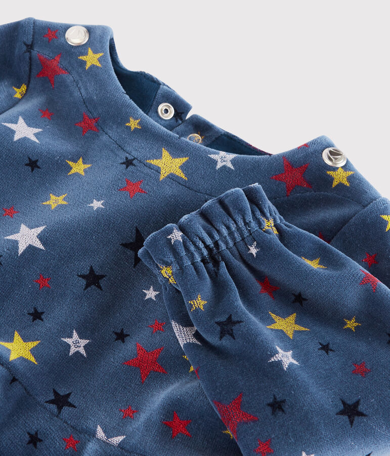 Lang&auml;rmeliges Baby-Kleid f&uuml;r M&auml;dchen blau/vielfarbig