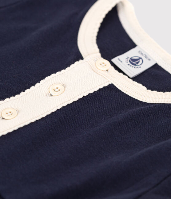 Kurzärmeliges Baby-Kleid aus Baumwolle blau SMOKING