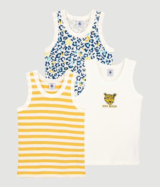 Set mit 3 Unterhemden aus Baumwolle mit Panther-Print für Jungen variante 1