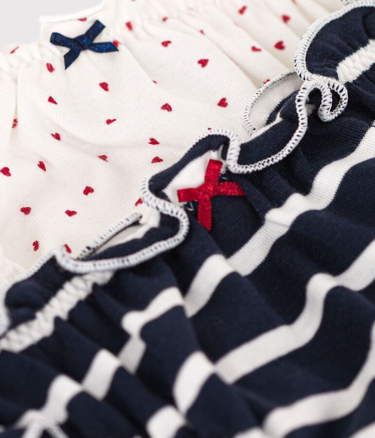 2er-Set R&uuml;schenslips aus Baumwolle mit Herzmotiv und Ringelstreifen f&uuml;r Damen variante 1