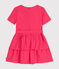 Kurzärmeliges Kinder-Kleid aus Leinenstoff für Mädchen rosa GLOSS