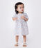 Kurzärmeliges Baby-Kleid aus Baumwolle mit Blumenmuster weiss MARSHMALLOW/weiss MULTICO