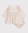 Baby-Kleid aus Baumwolle mit Blumenmuster naturfarben/vielfarbig