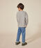 Langärmeliges Kinder-T-Shirt aus feinem Jersey für Jungen grau CHATON CHINE