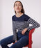 Langärmeliges Damen-Streifenshirt "Marinière" aus Baumwolle blau SMOKING/weiss MARSHMALLOW