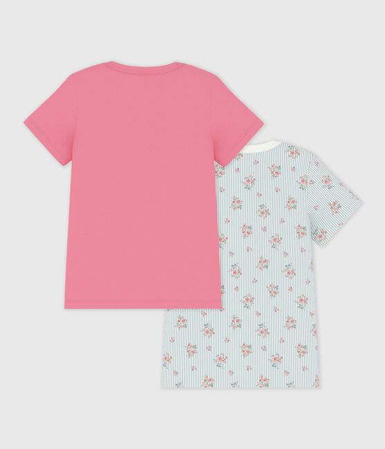 Set kurzärmelige Kinder-T-Shirts aus Baumwolle mit Blumenmotiv variante 1