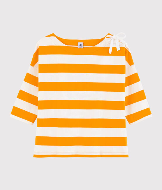Marineshirt für Damen gelb TEHONI/weiss MARSHMALLOW